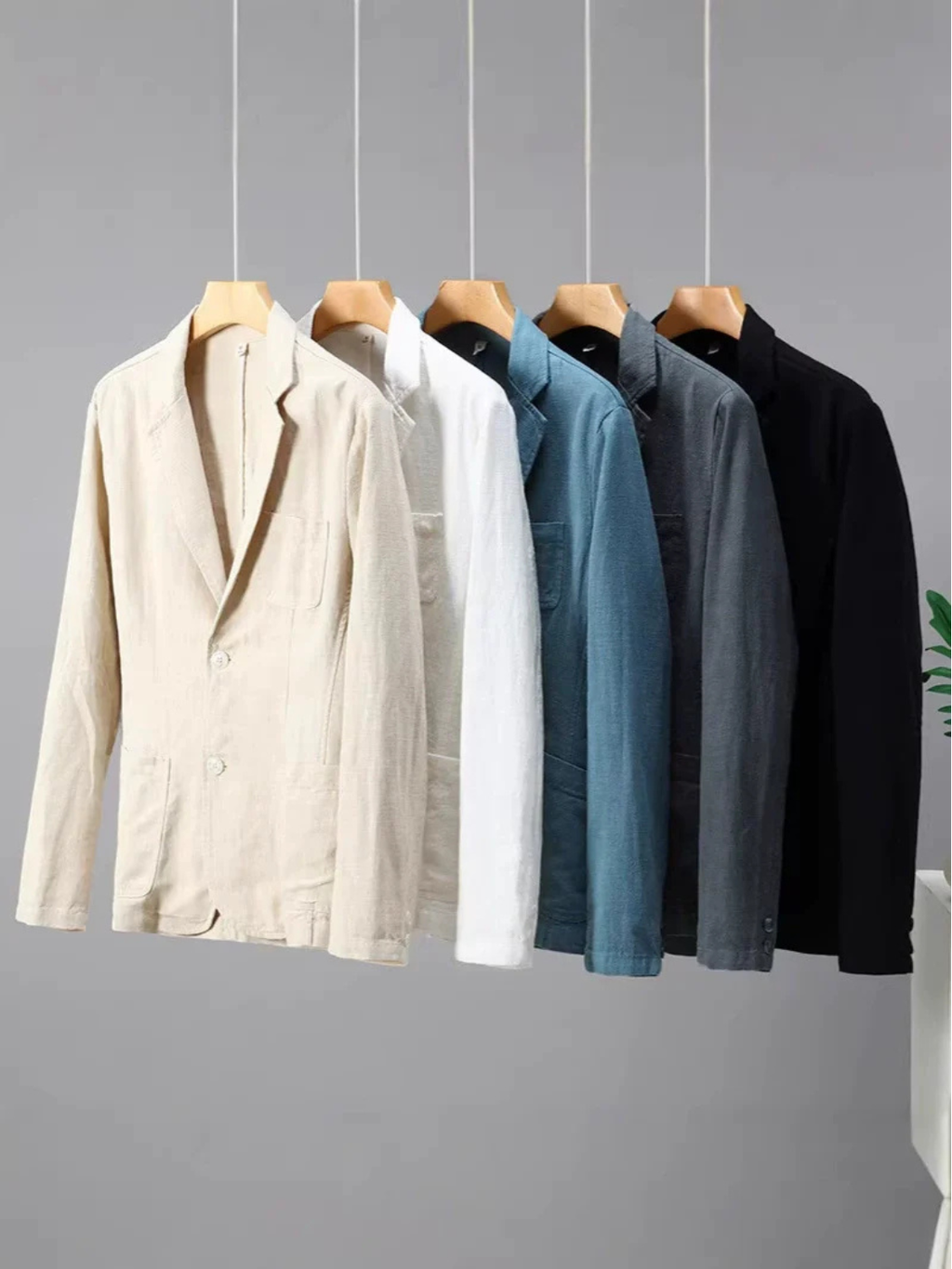 Men's Lightweight Cotton Linen Casual Blazer