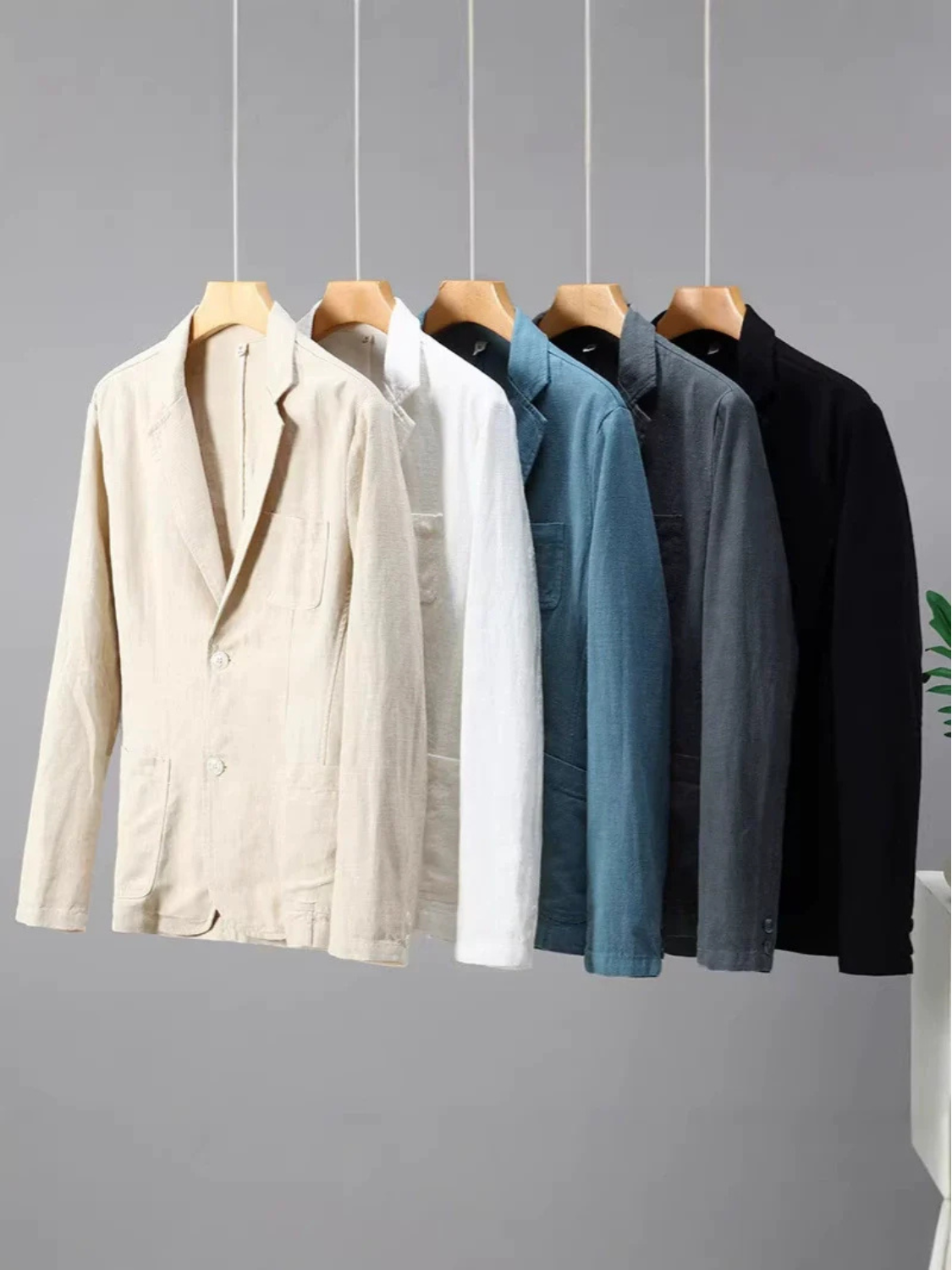 Men's Lightweight Cotton Linen Casual Blazer
