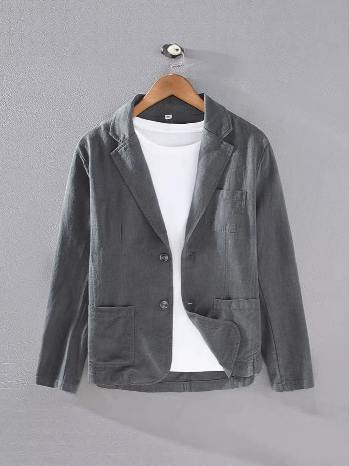 Men's Lightweight Cotton Linen Casual Blazer