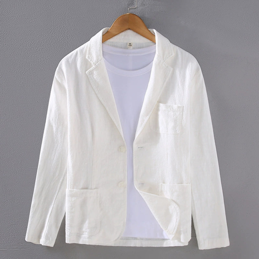 Men's Lightweight Cotton Linen Casual Blazer