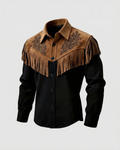 Men's Western Fringe Suede Shirt and Embroidery