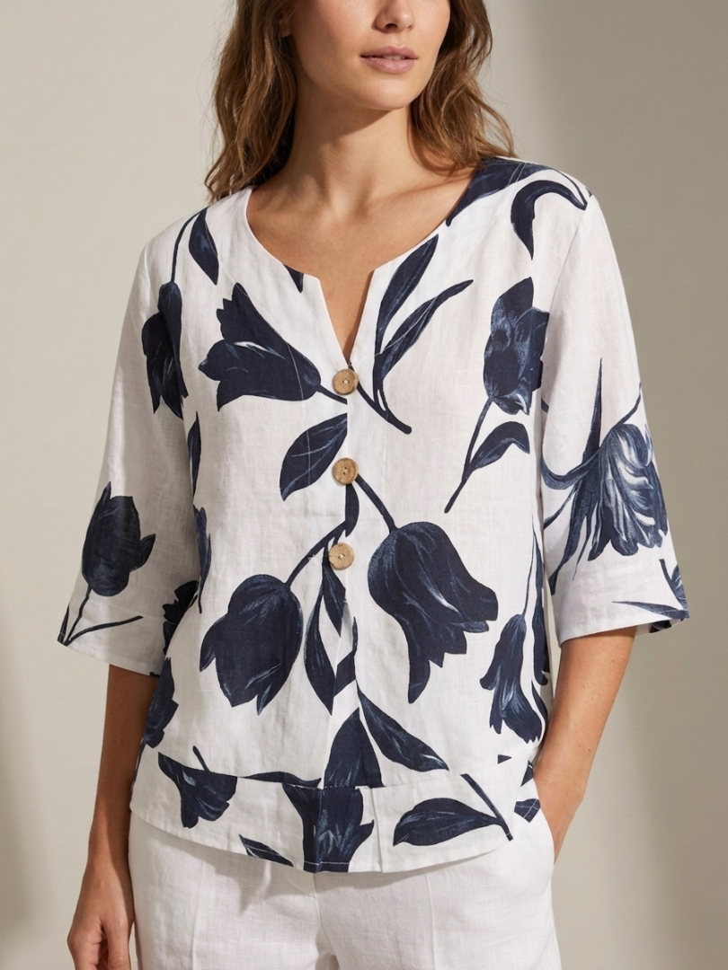 The Willow Floral Button-Up Blouse