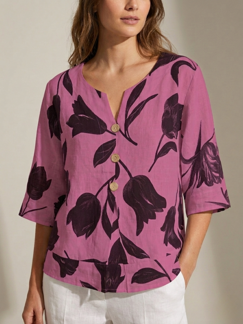 The Willow Floral Button-Up Blouse