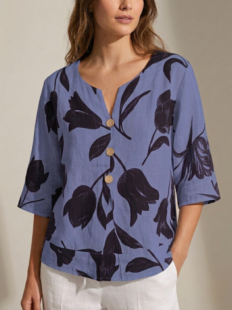 The Willow Floral Button-Up Blouse