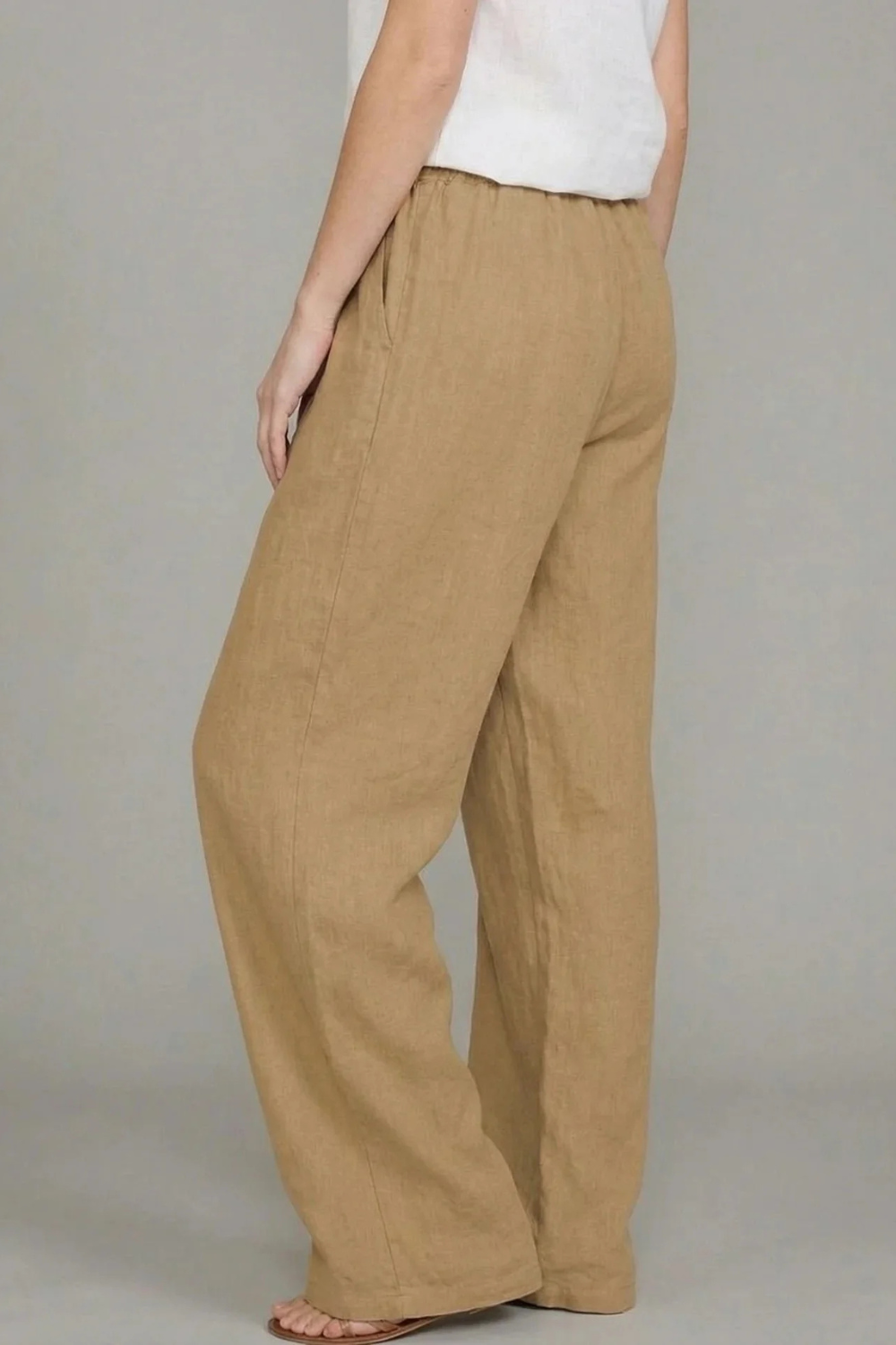 Women's Loose Fit Drawstring Linen Pants