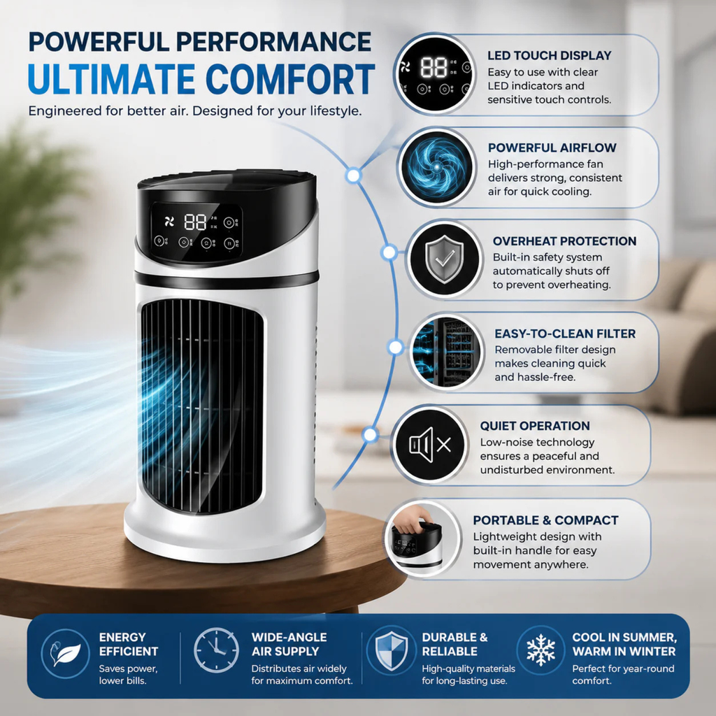 Portable Air Conditioner - Energy Efficient & Compact Room Cooler