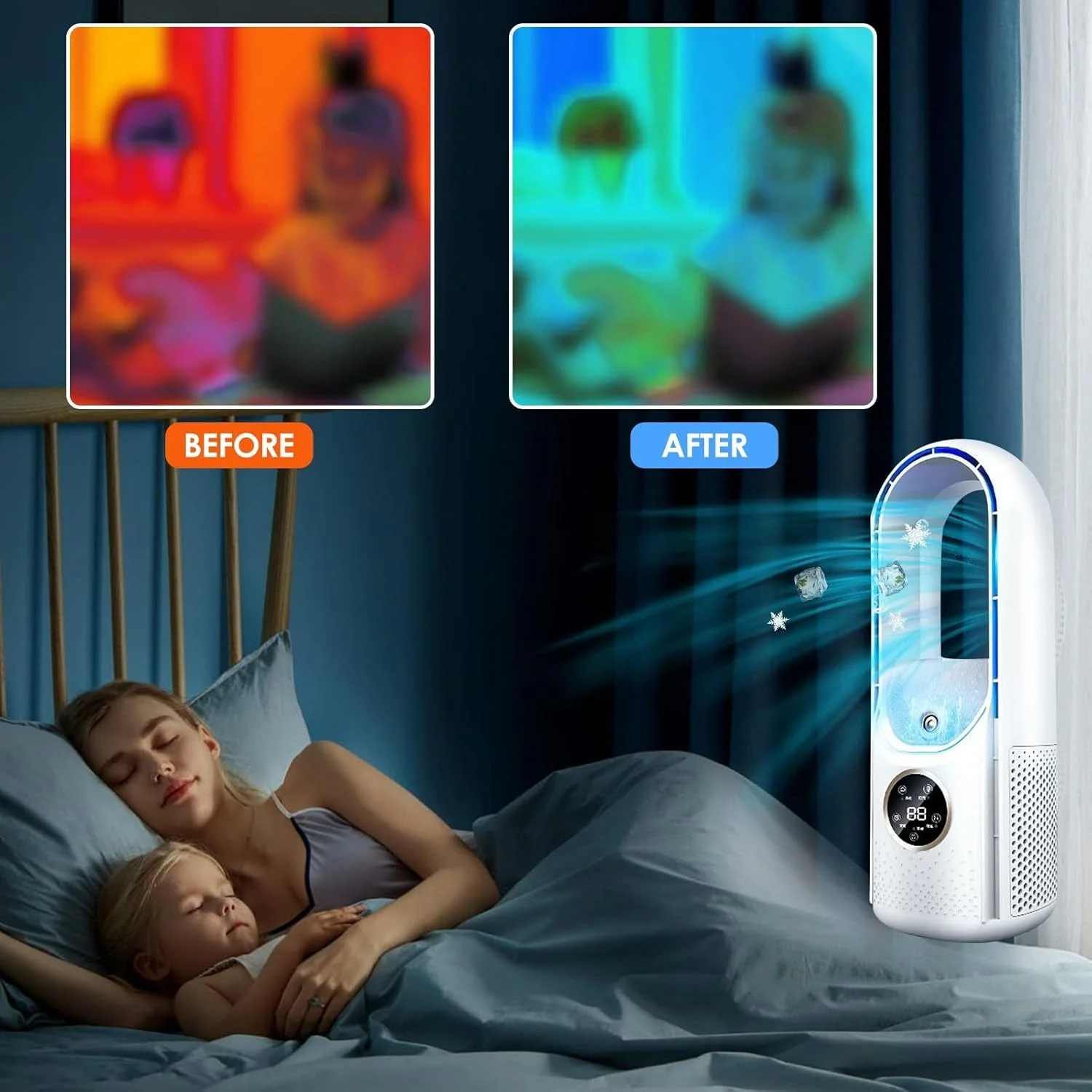 Portable Blade-Free Silent Air Conditioner for Home & Office