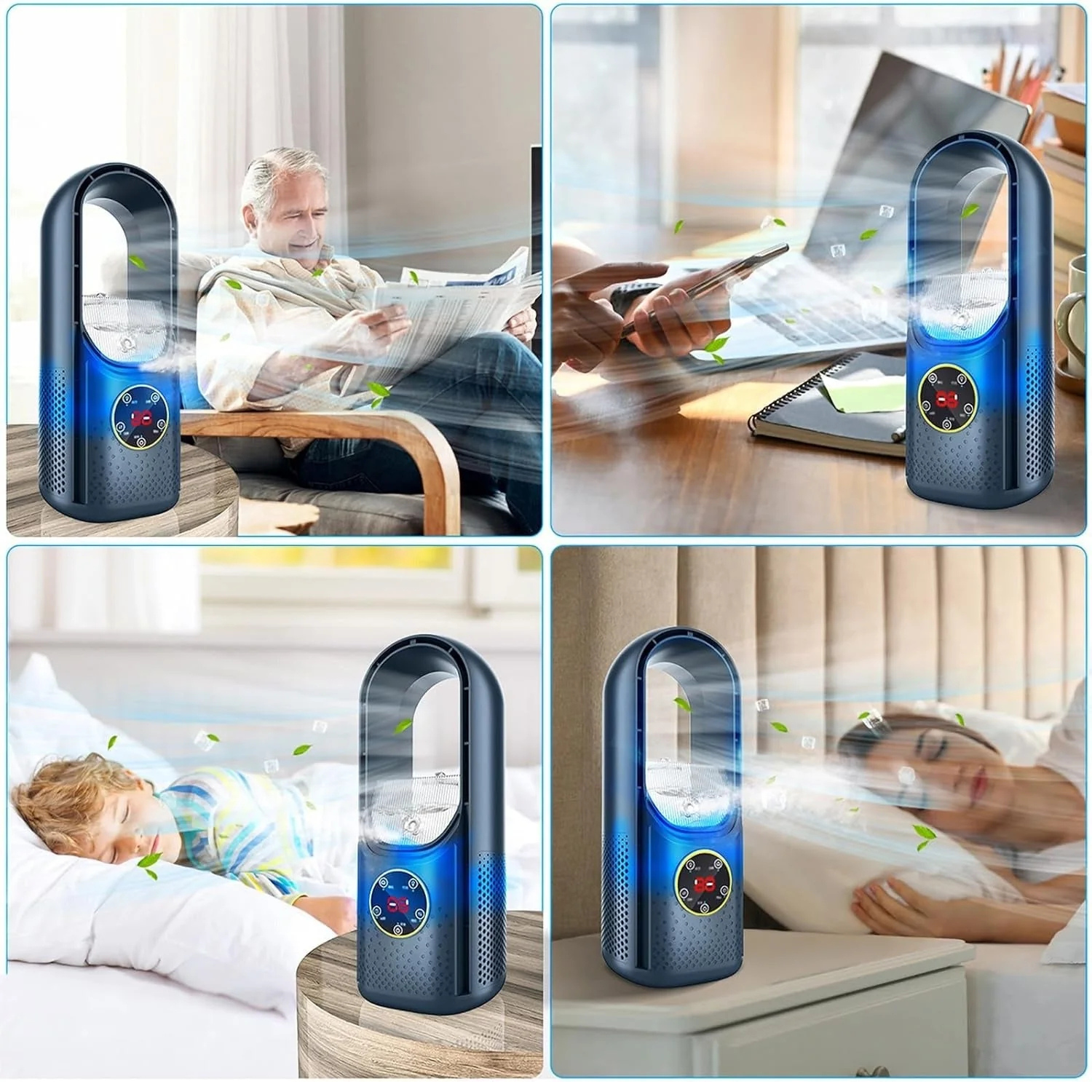 Portable Blade-Free Silent Air Conditioner for Home & Office