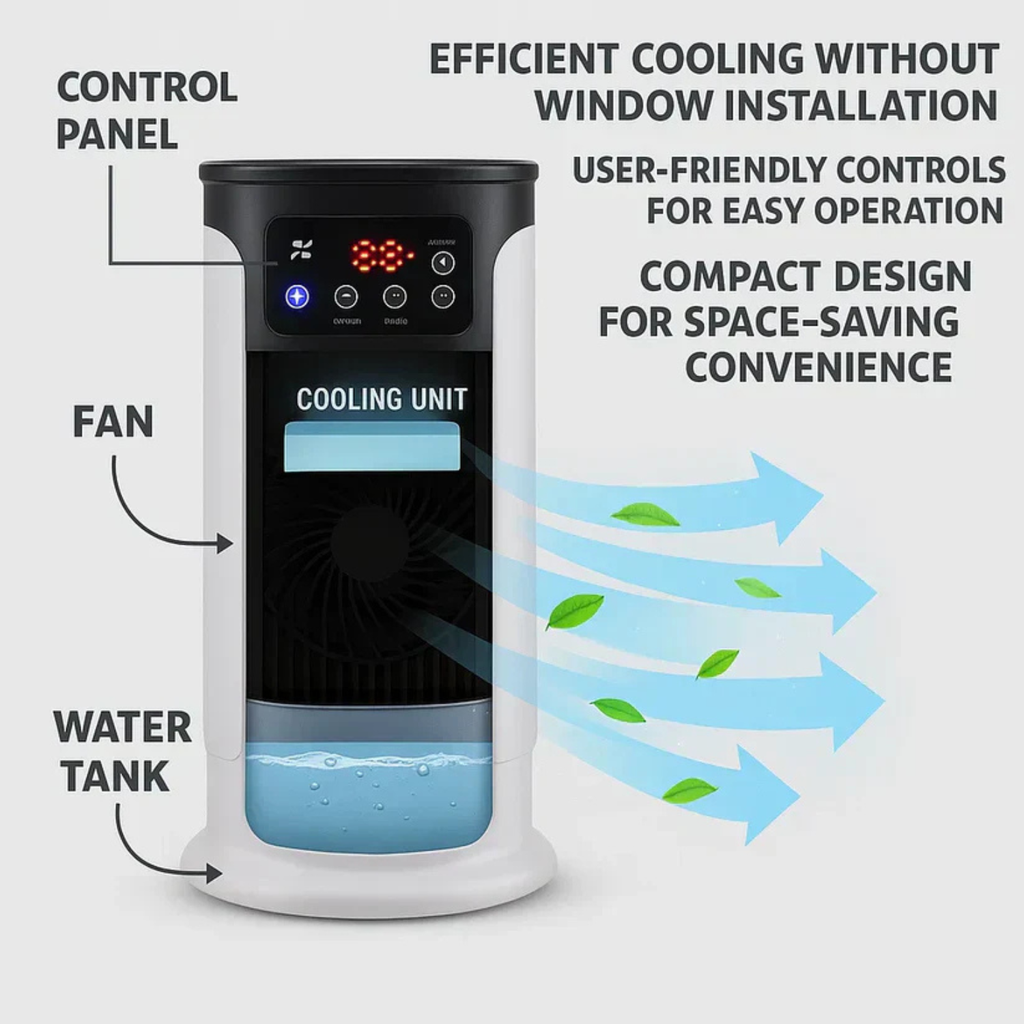 Portable Room Air Conditioner – Energy Efficient & Windowless