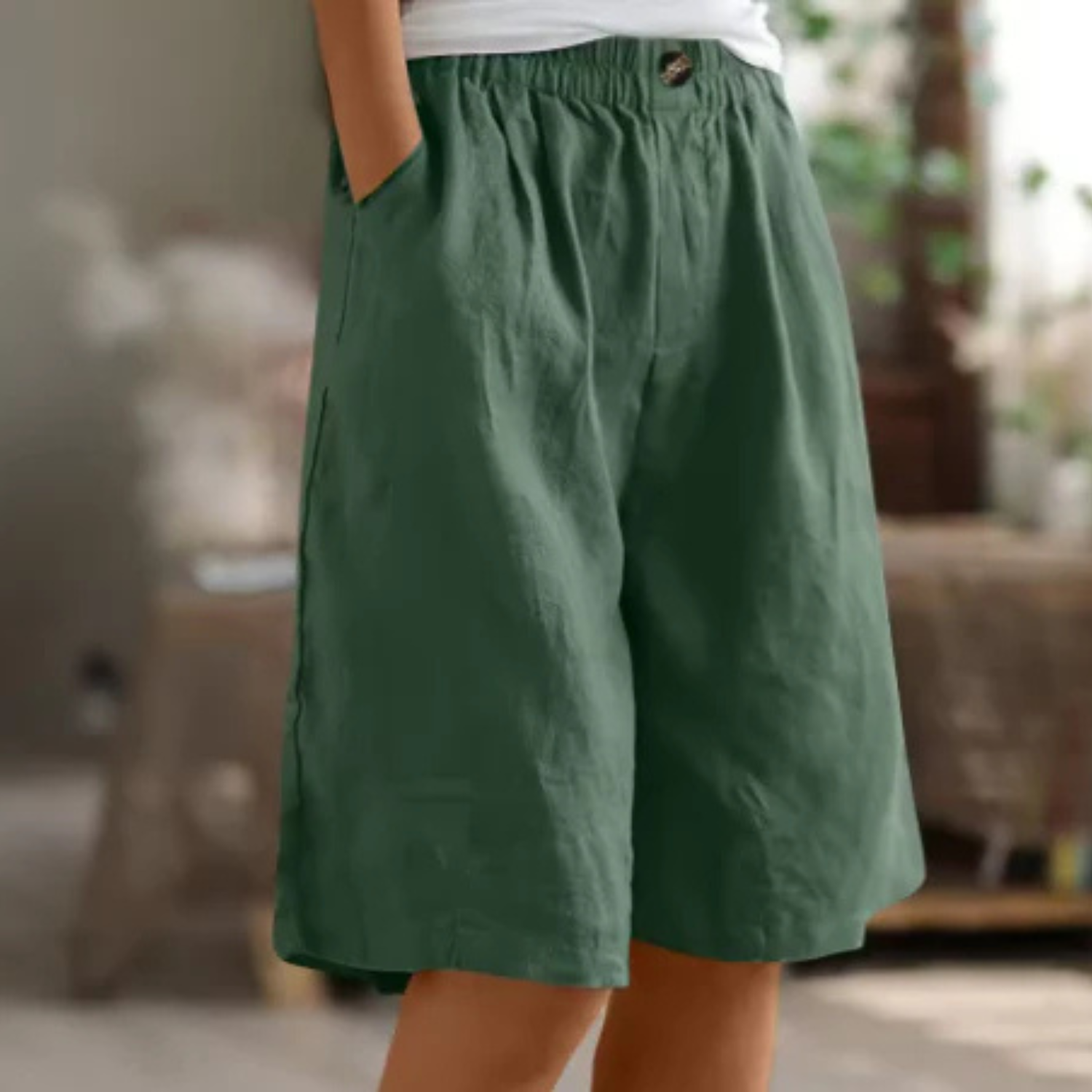 Women's Casual Linen Blend Shorts