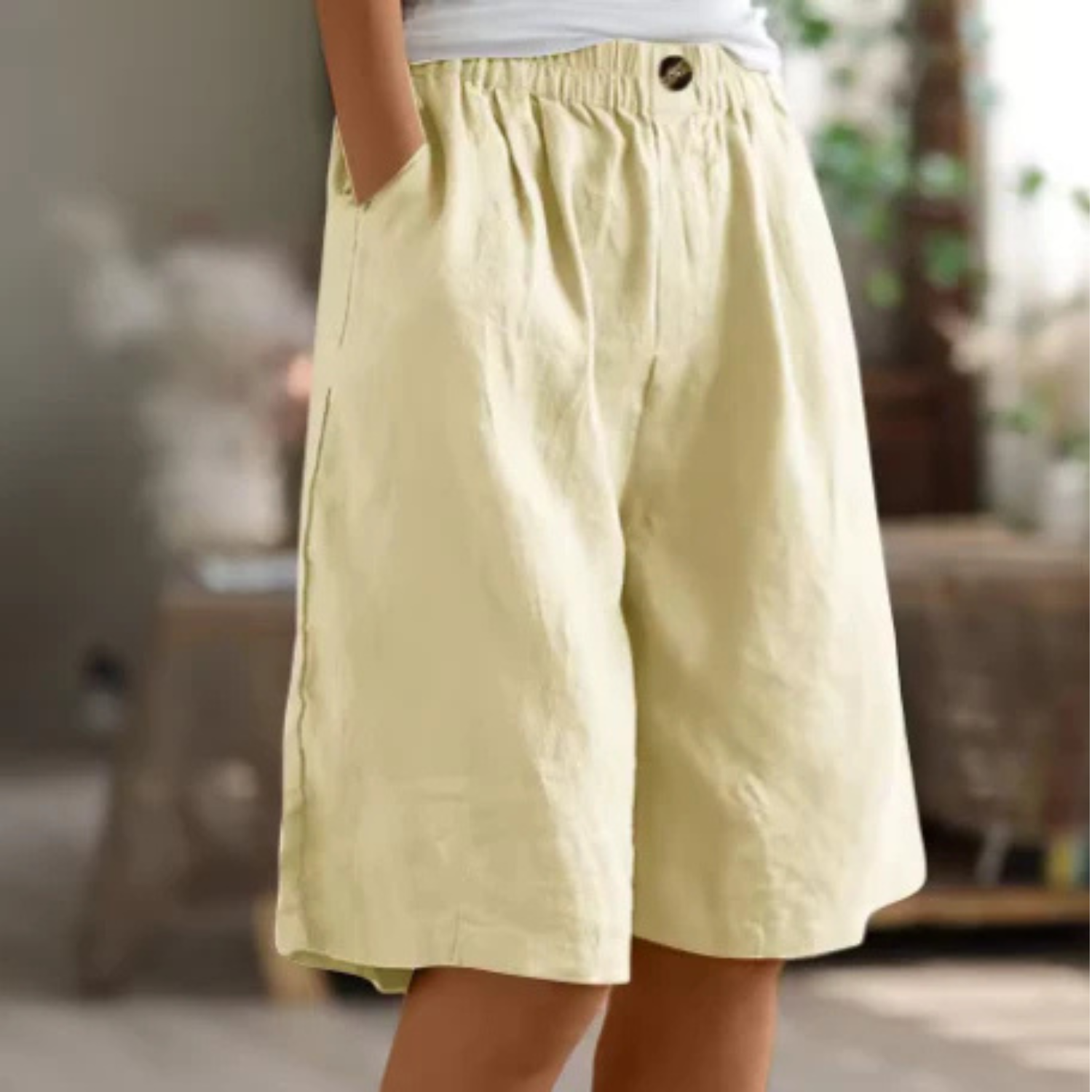 Women's Casual Linen Blend Shorts