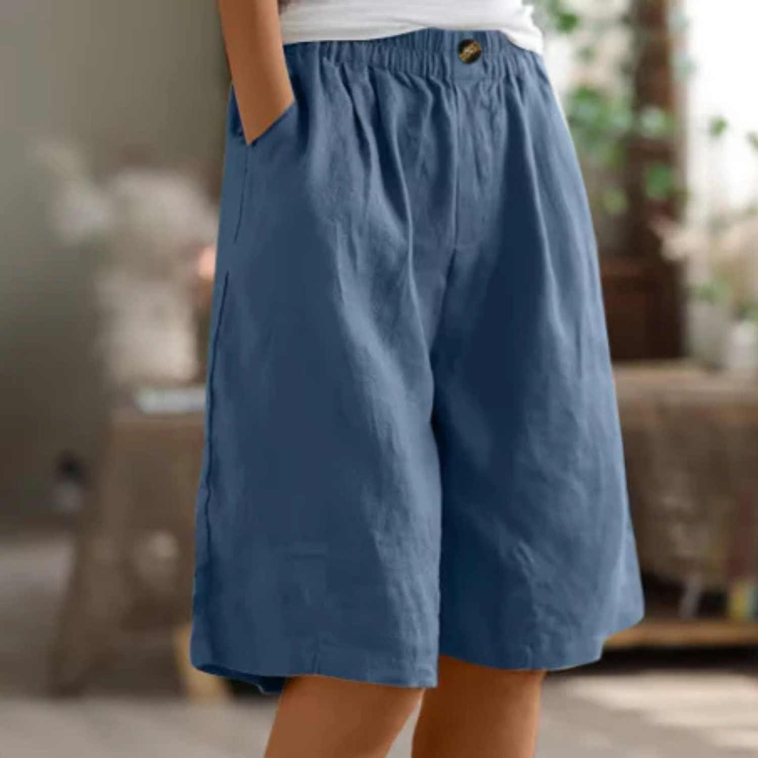 Women's Casual Linen Blend Shorts