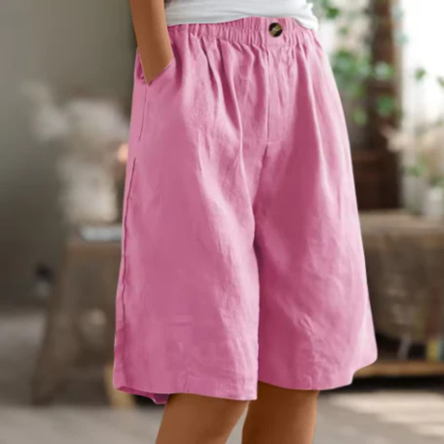 Women's Casual Linen Blend Shorts