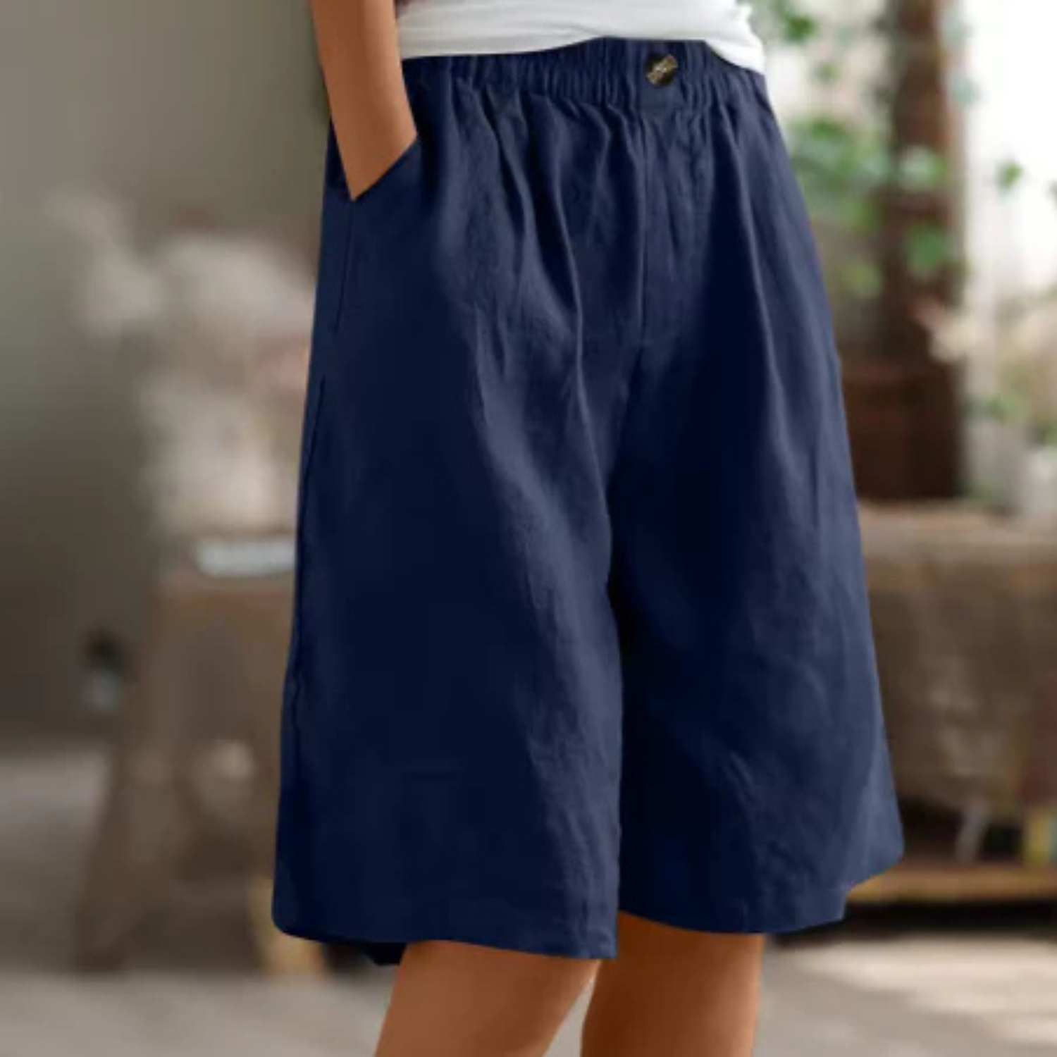 Women's Casual Linen Blend Shorts