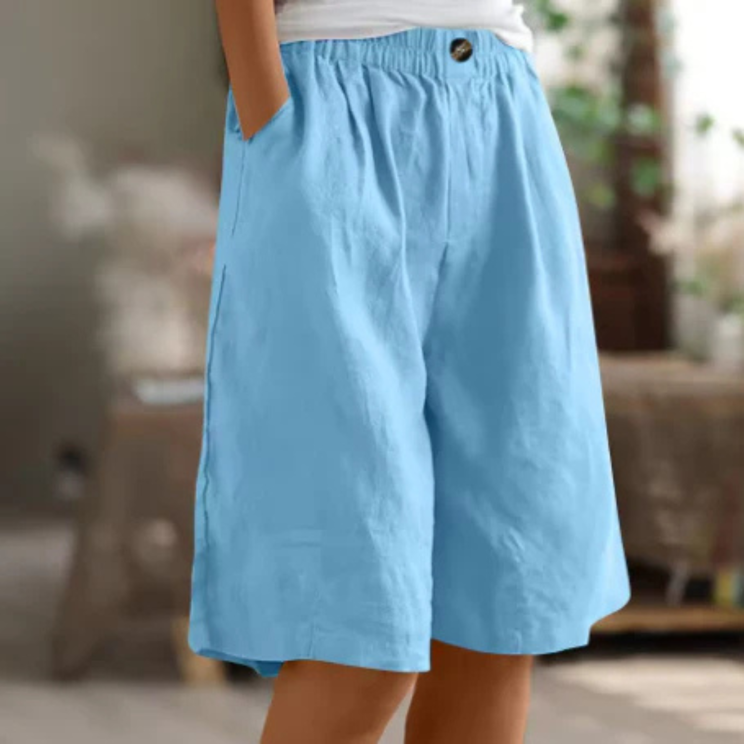 Women's Casual Linen Blend Shorts