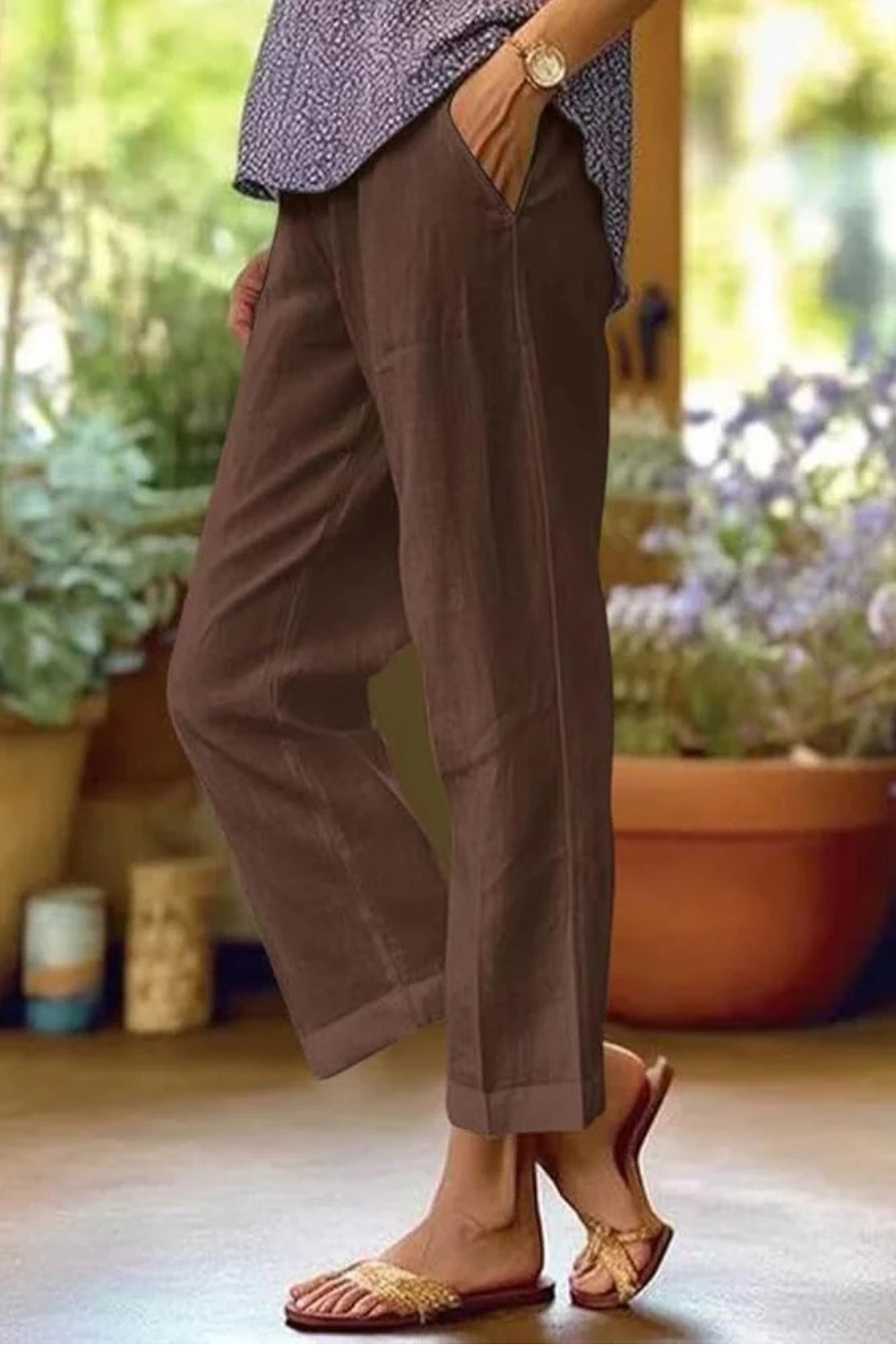 Women's Casual Linen Blend Summer Pants