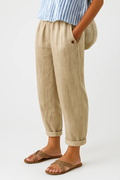 Women's Casual Linen Blend Tapered Pants