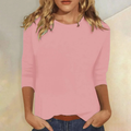 Women's Casual Round Neck 3/4 Sleeve Top