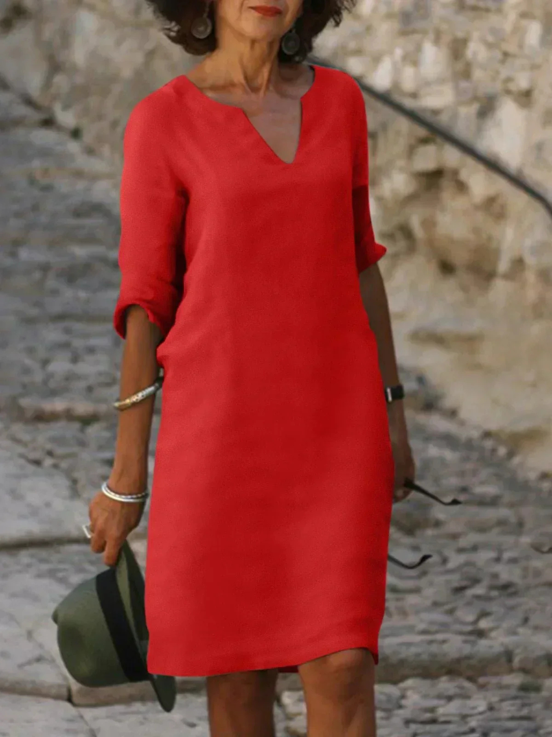 Women's Casual V-Neck Dress