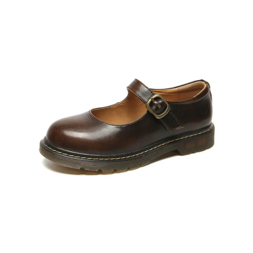 Women's Classic Mary Jane Buckle Leather Shoes