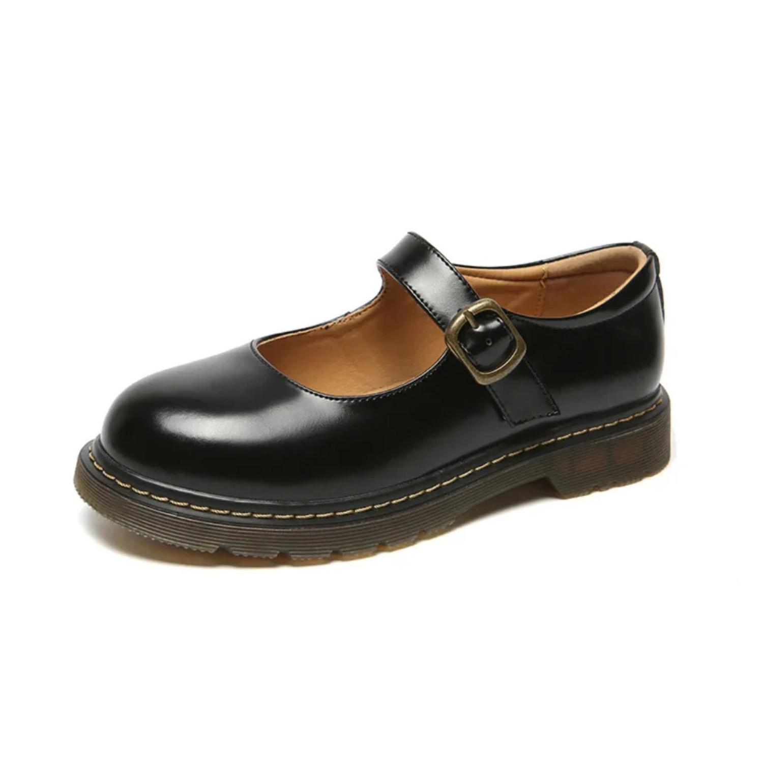 Women's Classic Mary Jane Buckle Leather Shoes