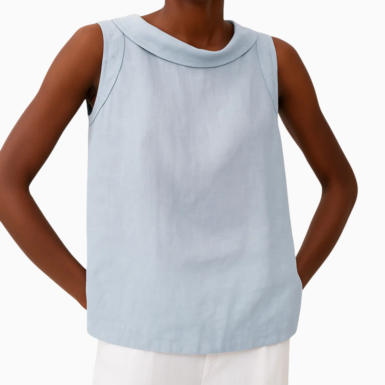 Women's Elegant Sleeveless Linen Top