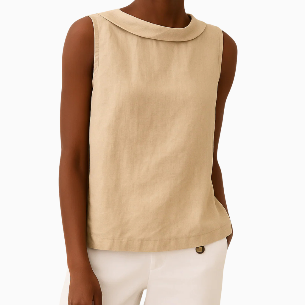 Women's Elegant Sleeveless Linen Top
