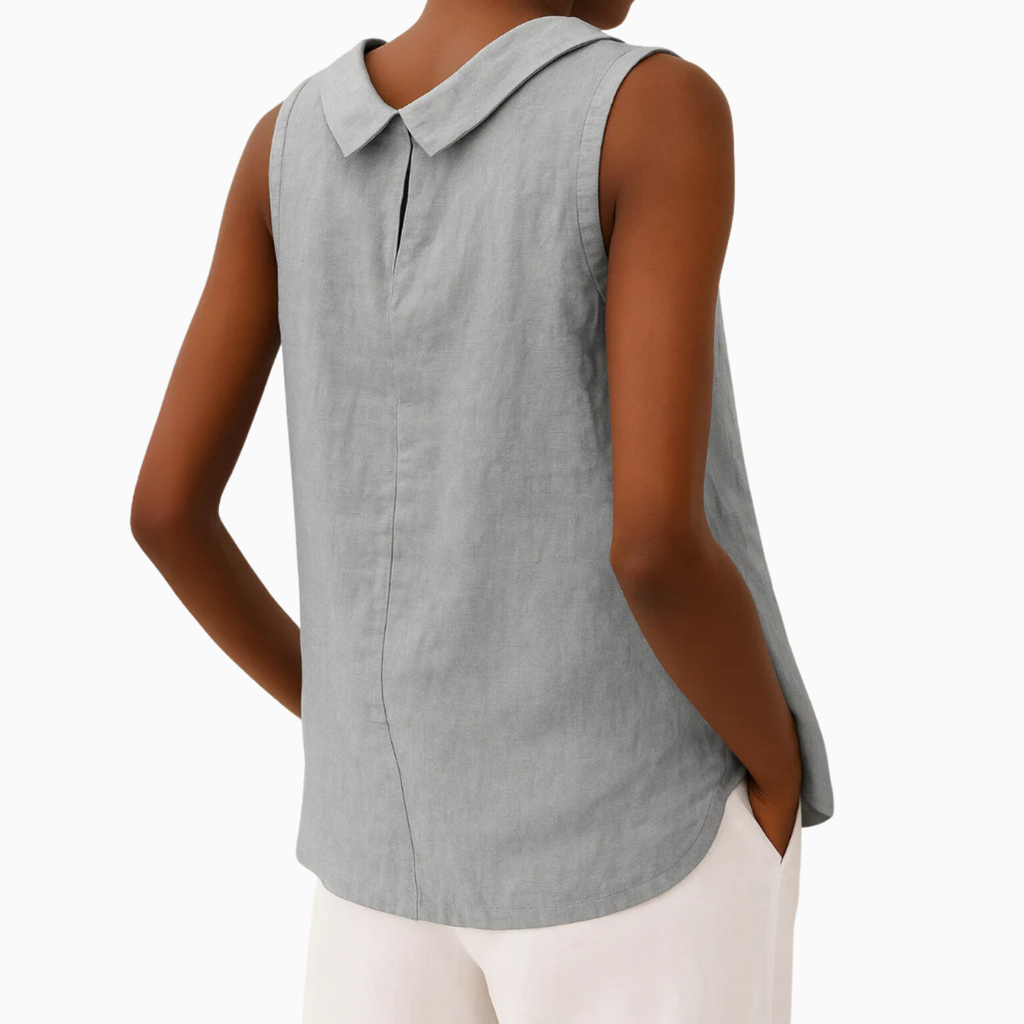 Women's Elegant Sleeveless Linen Top