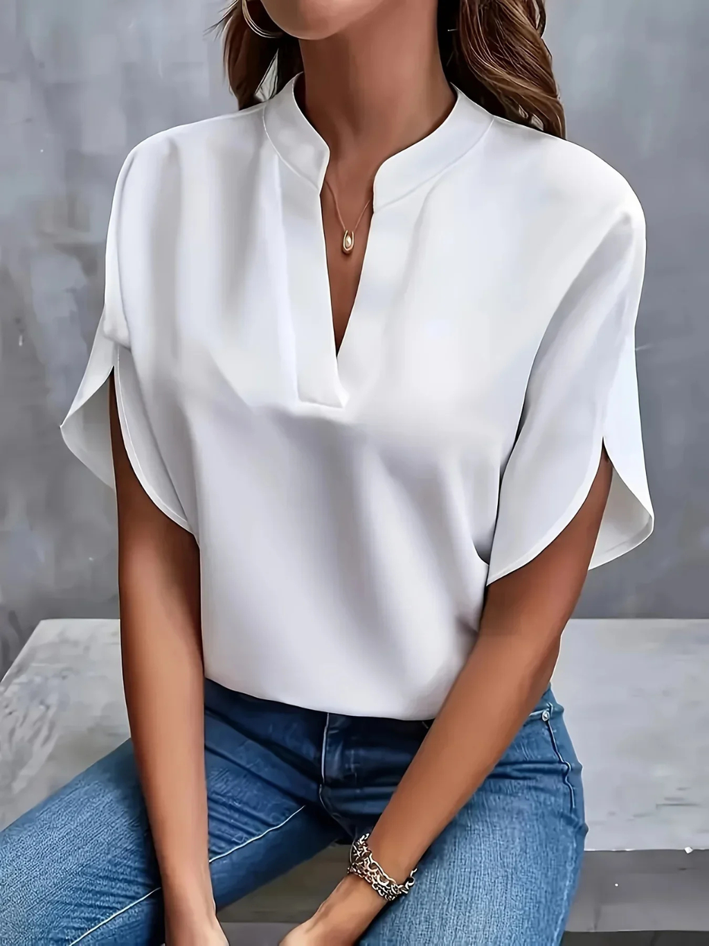 Women's Elegant V-Neck Blouse