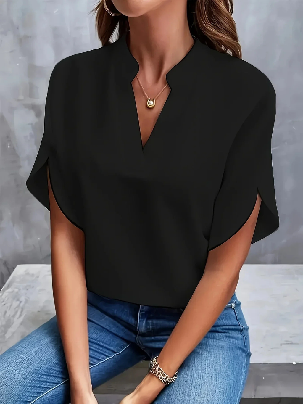 Women's Elegant V-Neck Blouse