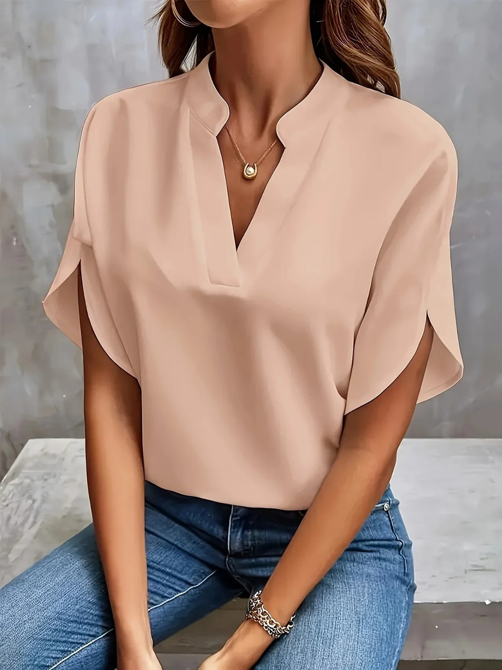 Women's Elegant V-Neck Blouse