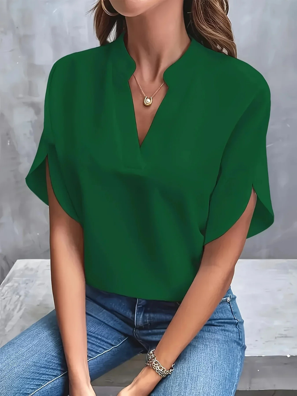 Women's Elegant V-Neck Blouse