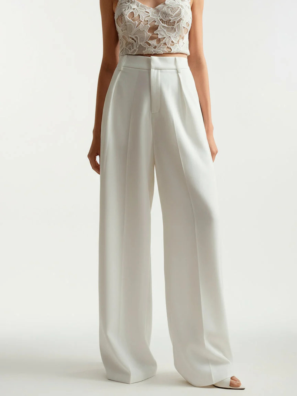 Women's High Waist Tailored Wide Leg Pants