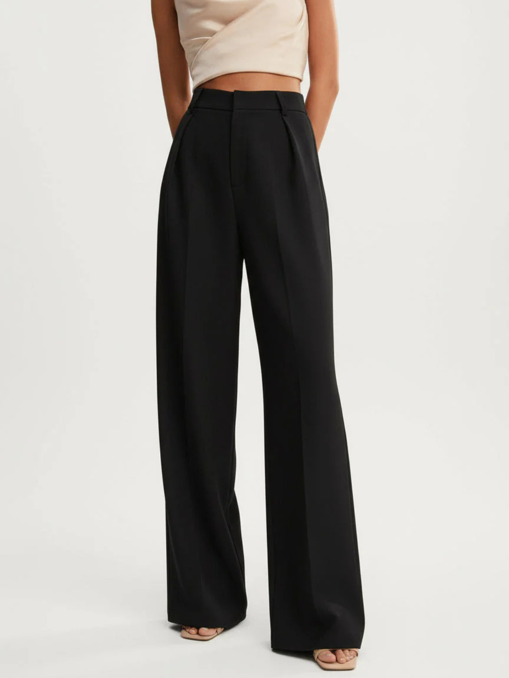 Women's High Waist Tailored Wide Leg Pants