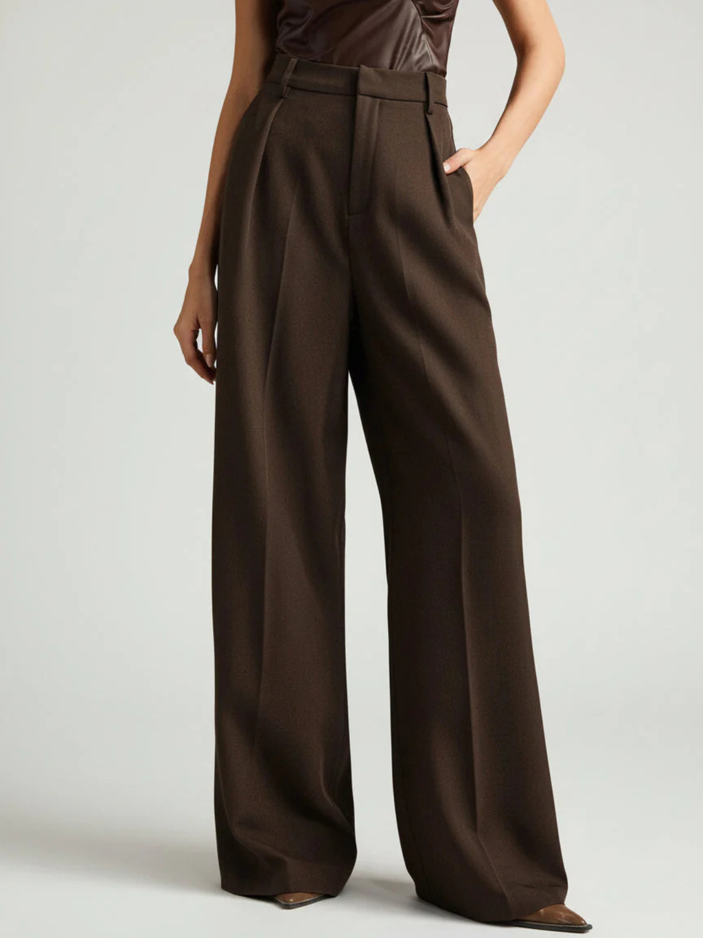Women's High Waist Tailored Wide Leg Pants