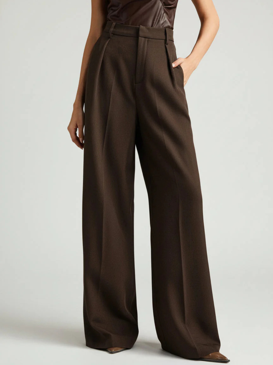 Women's High Waist Tailored Wide Leg Pants