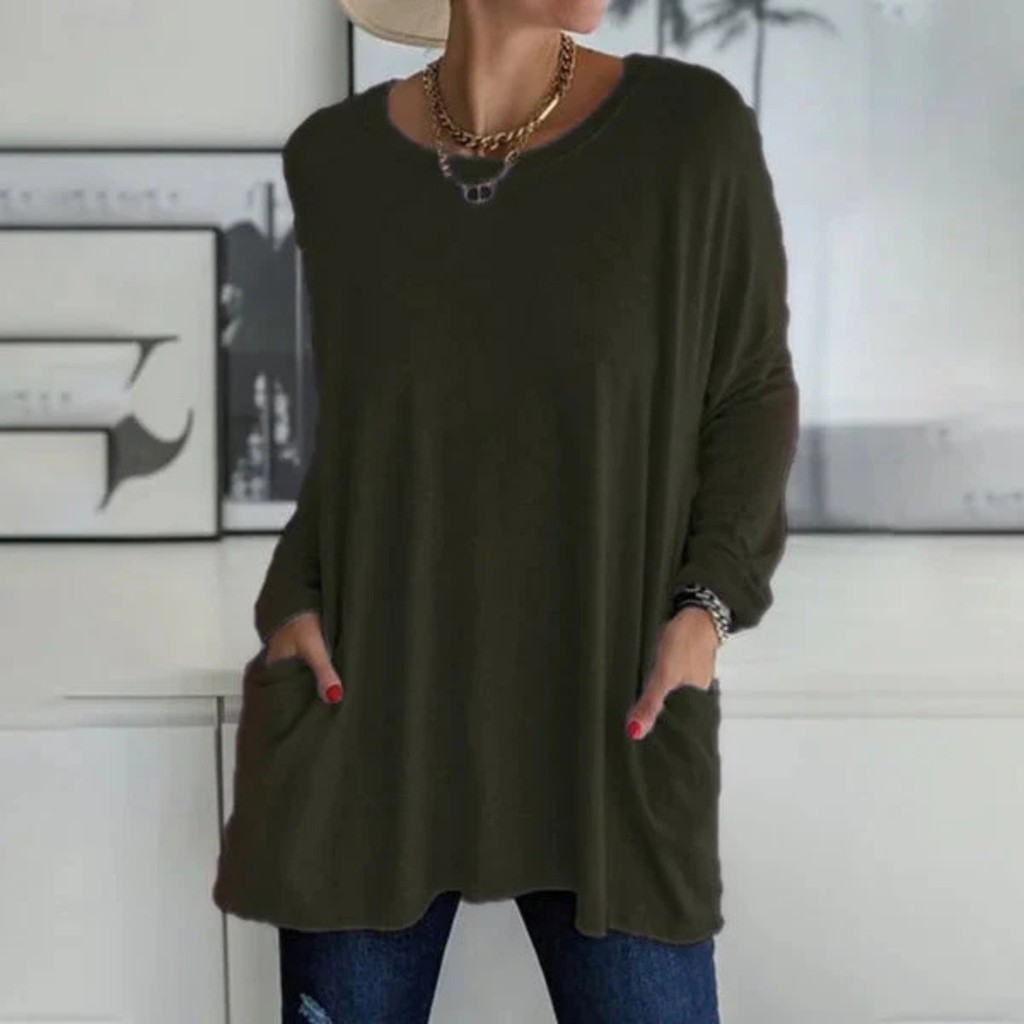 Women's Oversized Long Sleeve Tunic Top