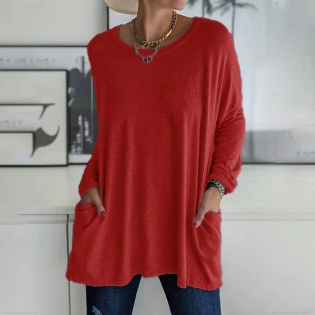 Women's Oversized Long Sleeve Tunic Top