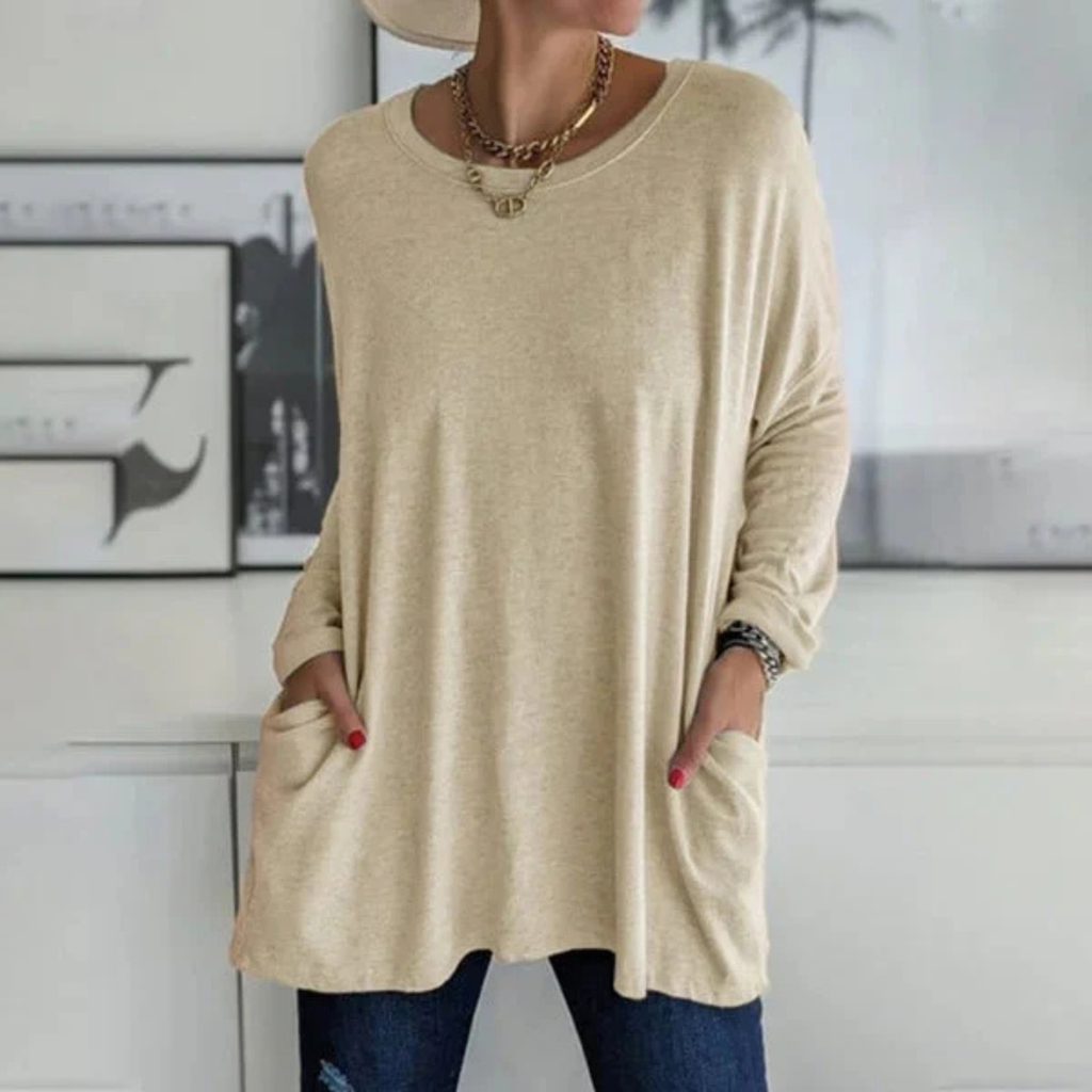 Women's Oversized Long Sleeve Tunic Top