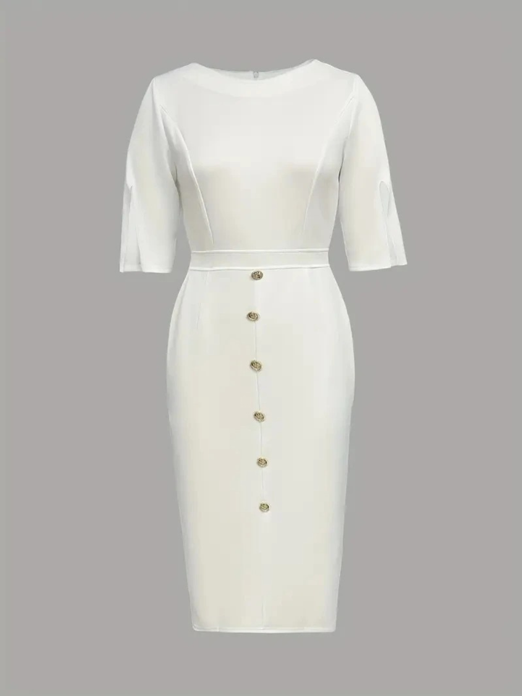 Women's Premium Button Detail Midi Dress