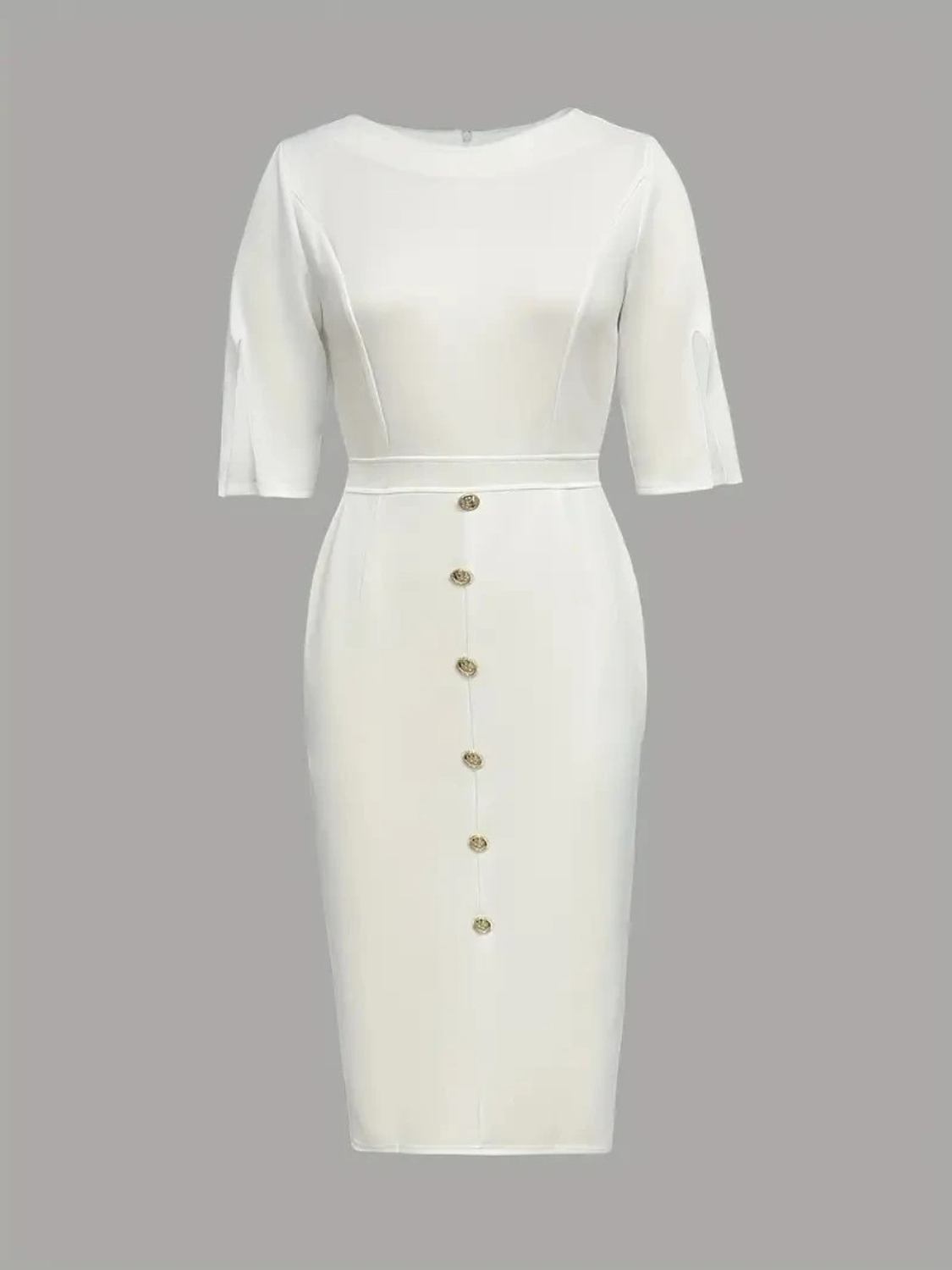 Women's Premium Button Detail Midi Dress