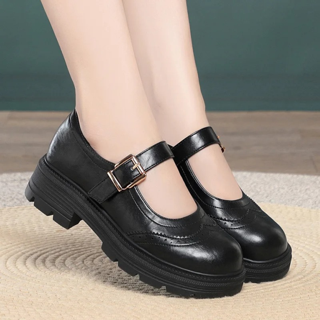 Women's Retro Leather Brogue Mary Jane Shoes