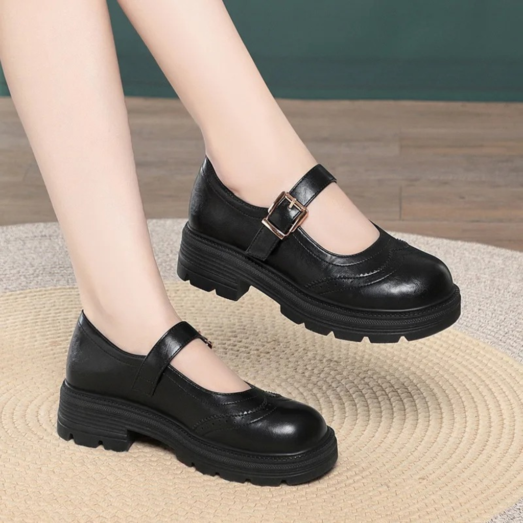 Women's Retro Leather Brogue Mary Jane Shoes