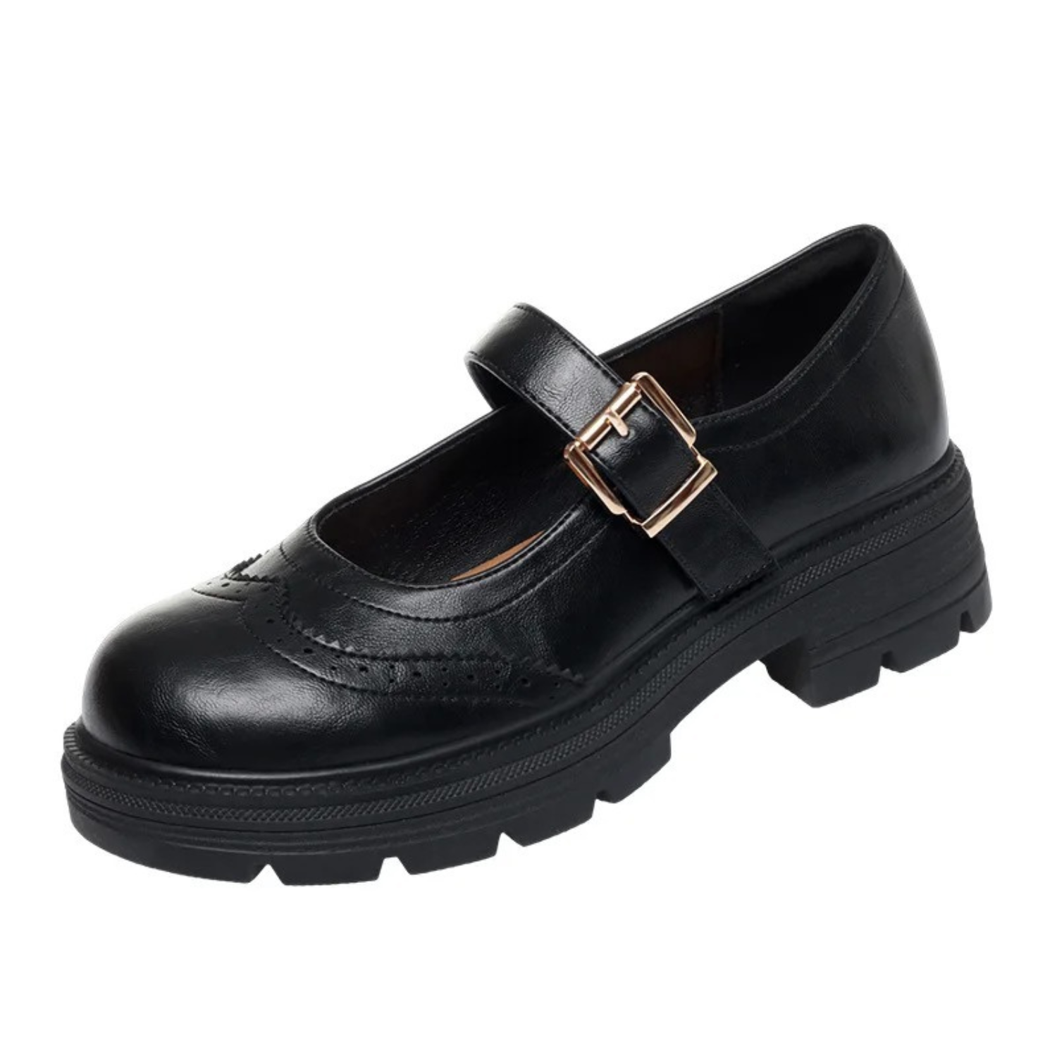 Women's Retro Leather Brogue Mary Jane Shoes