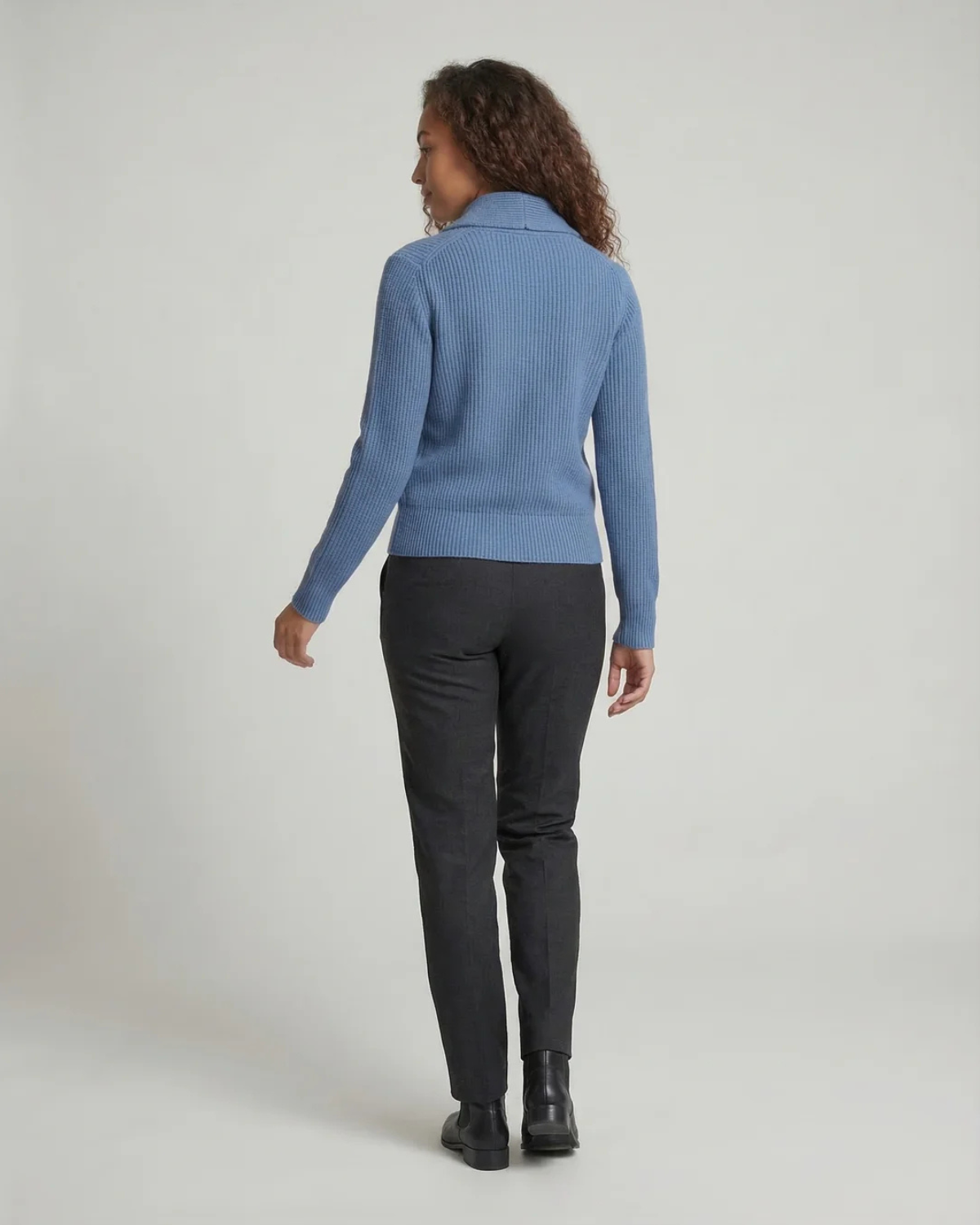 Women's Shawl Collar Ribbed Cardigan