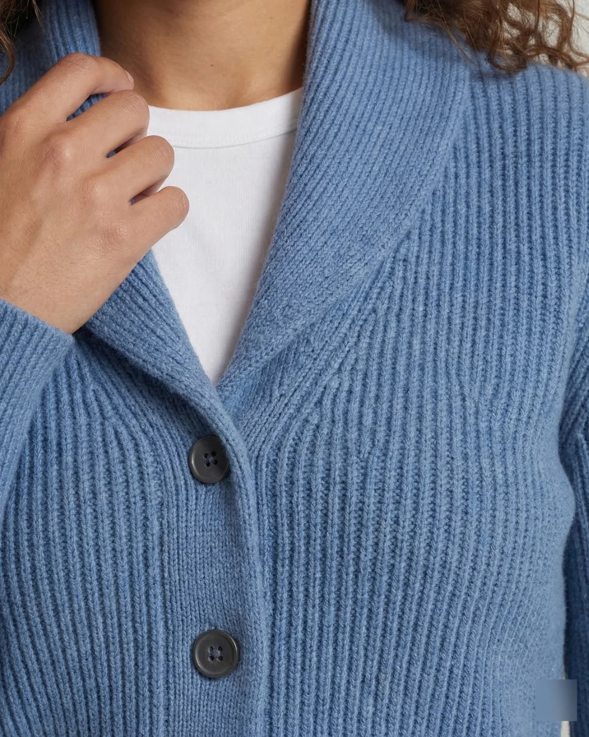 Women's Shawl Collar Ribbed Cardigan