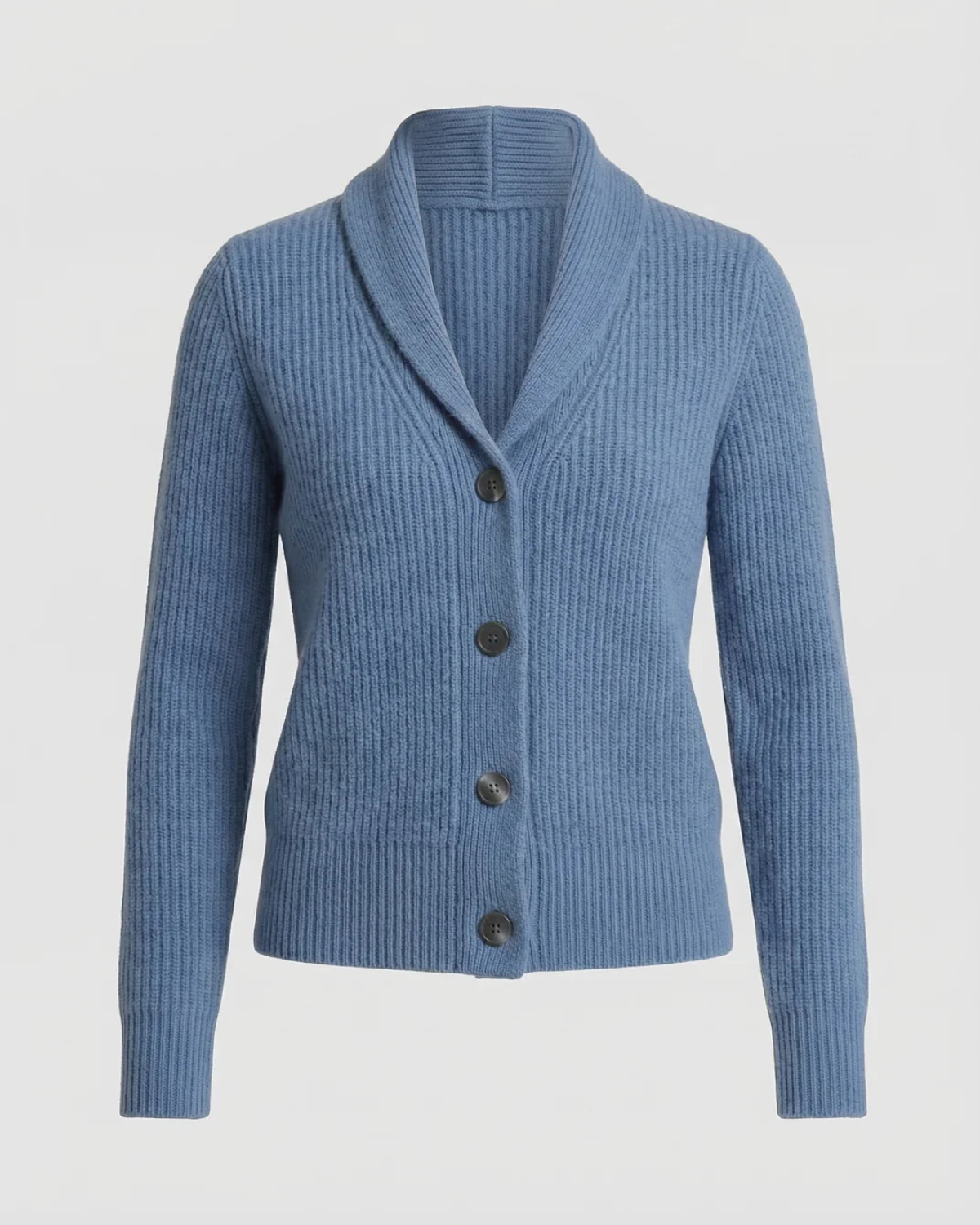 Women's Shawl Collar Ribbed Cardigan
