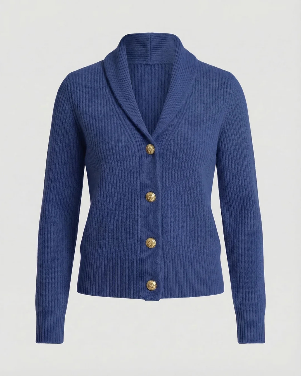 Women's Shawl Collar Ribbed Cardigan