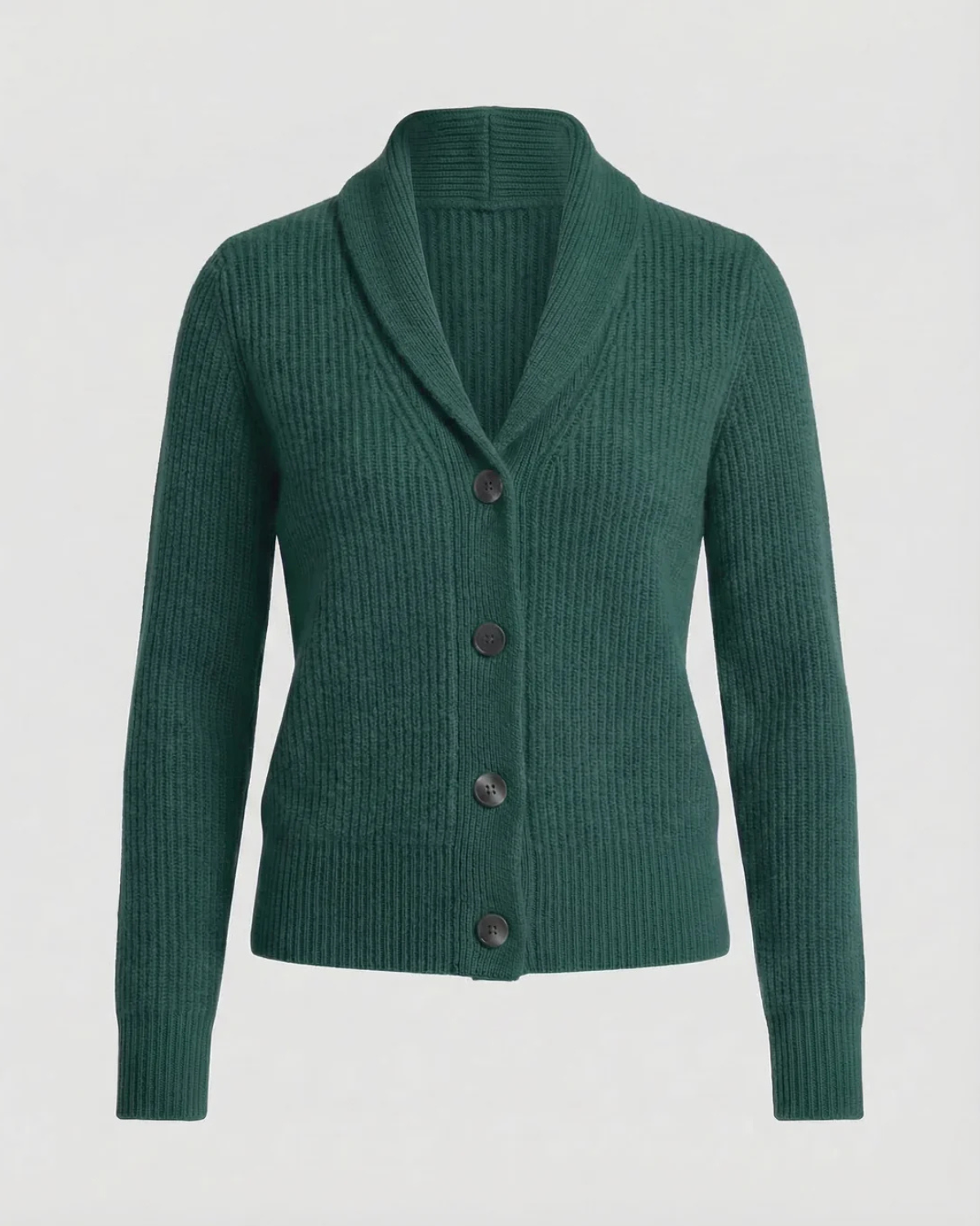 Women's Shawl Collar Ribbed Cardigan