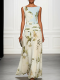 Women's Sleeveless Floral Wedding Guest Maxi Dress